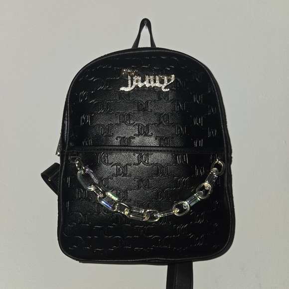 Juicy Couture Handbags - Juicy Couture Black Backpack with Gold Chain Accent